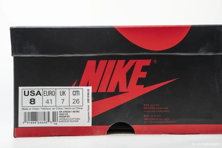 Air 1 Retro Purple Jordan High 555088-501 OG Court 1221